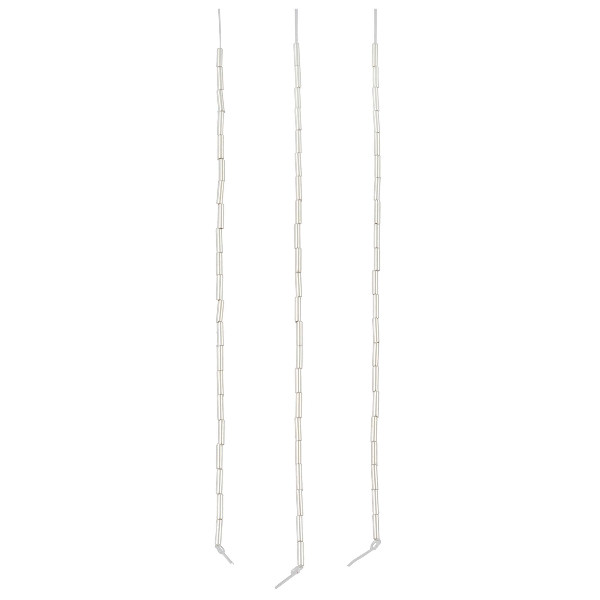 Silver Metal Bugle Beads, 6mm by Bead Landing™